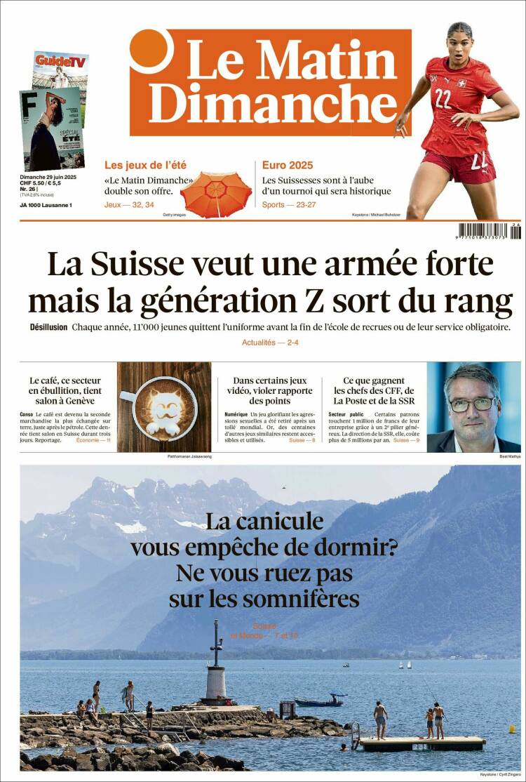Portada de Le Matin (Switzerland)
