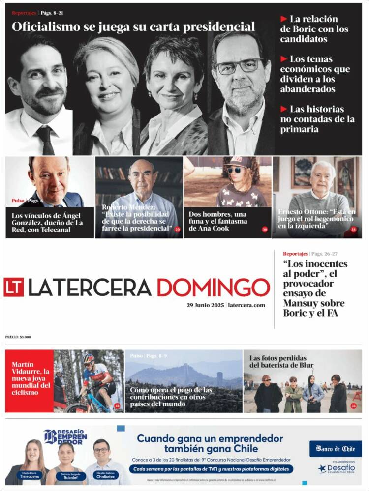 Portada de La Tercera (Chile)