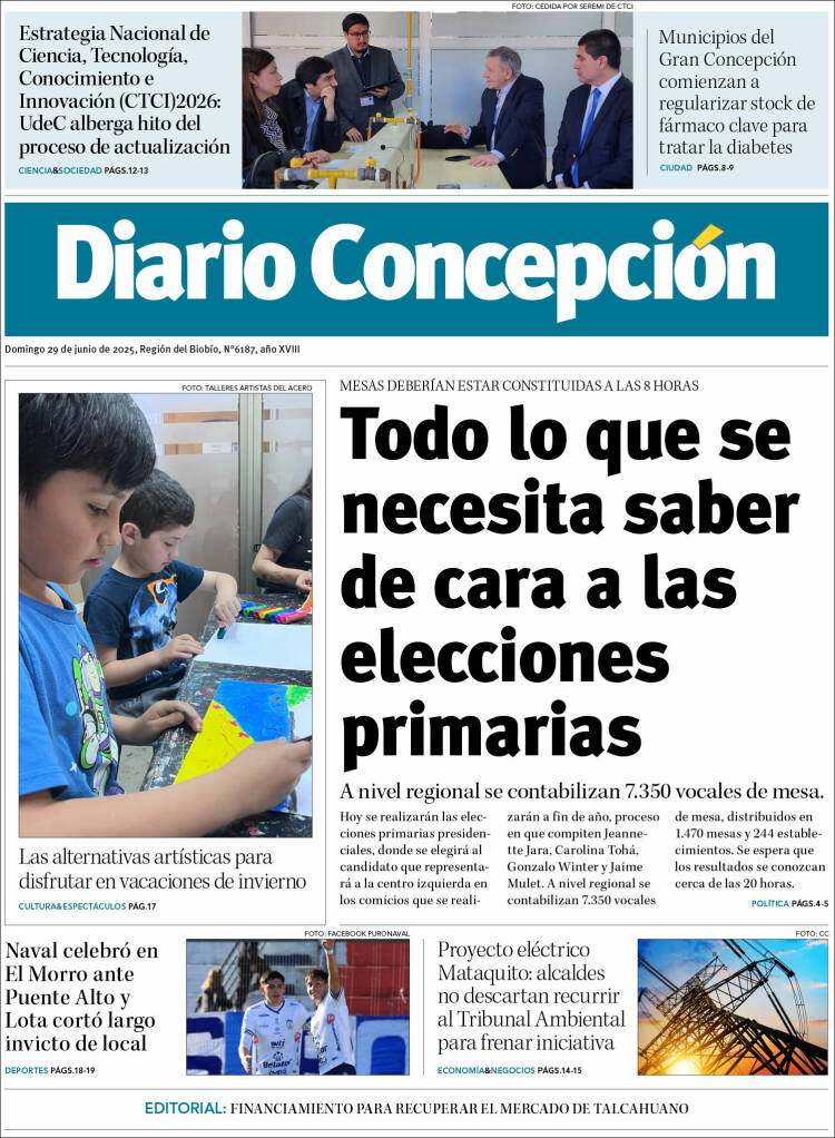 Portada de Diario de Concepción (Chile)