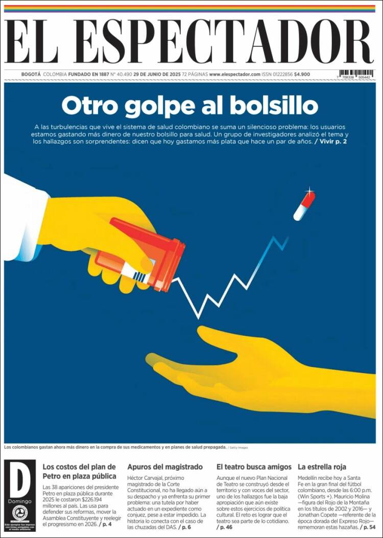 Portada de El Espectador (Colombia)