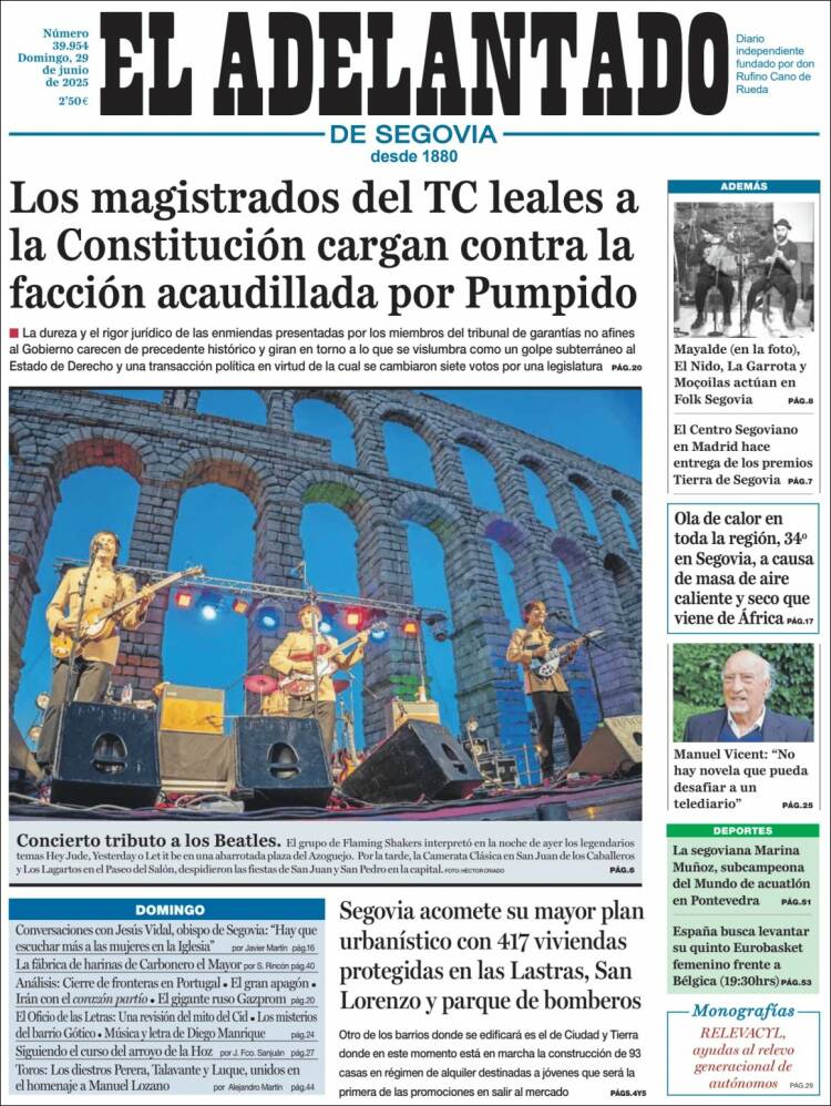 Portada de El Adelantado de Segovia (España)
