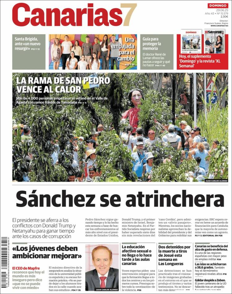 Portada de Canarias 7 (España)