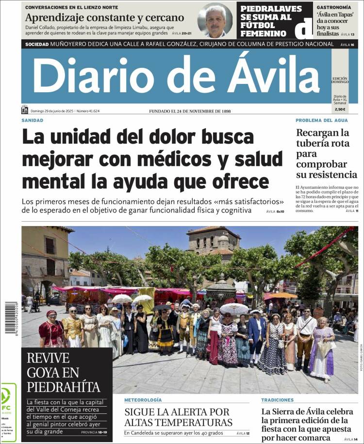 Portada de Diario de Ávila (Spain)