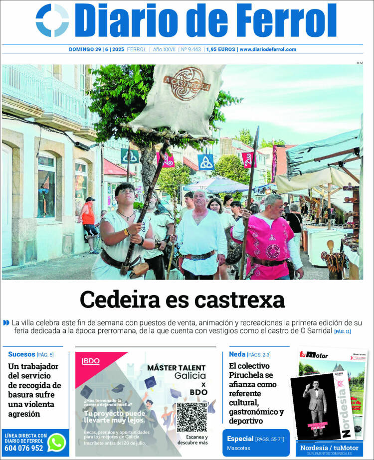 Portada de Diario de Ferrol (España)
