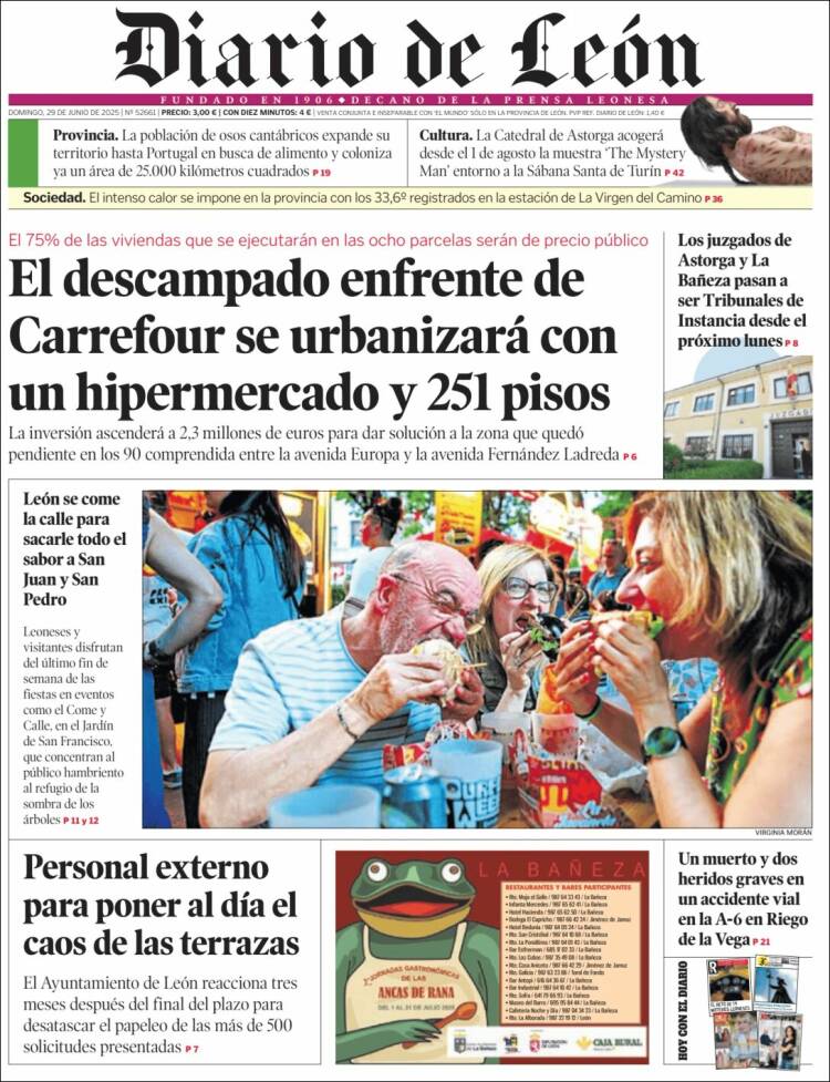 Portada de Diario de León (España)