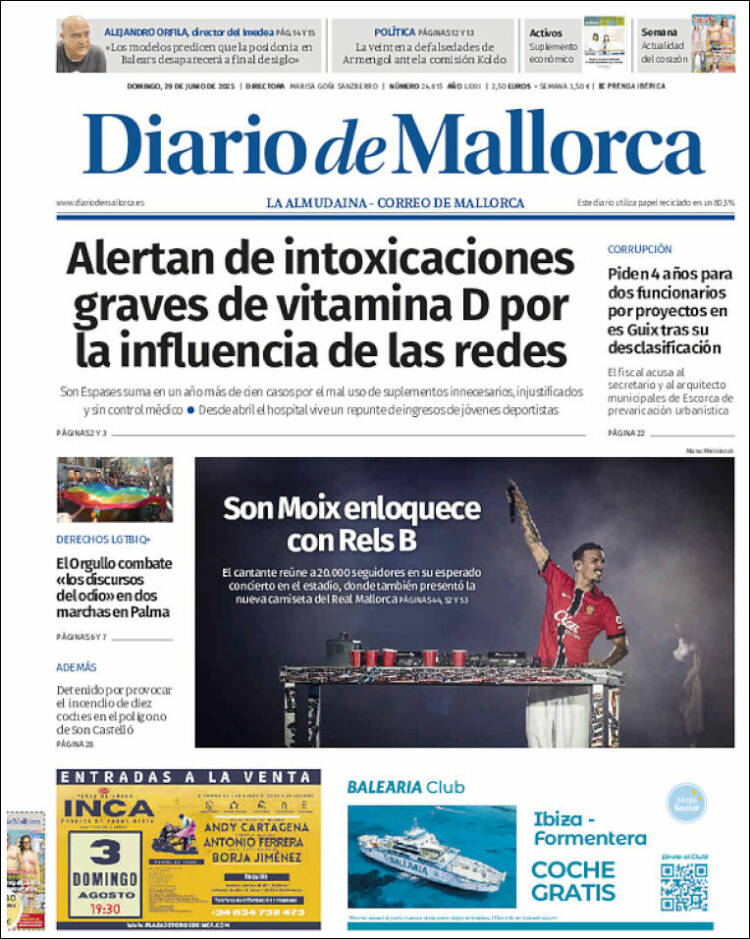 Portada de Diario de Mallorca (España)