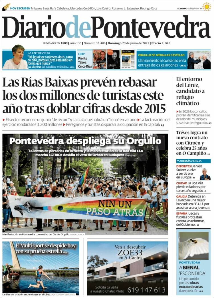Portada de Diario de Pontevedra (España)
