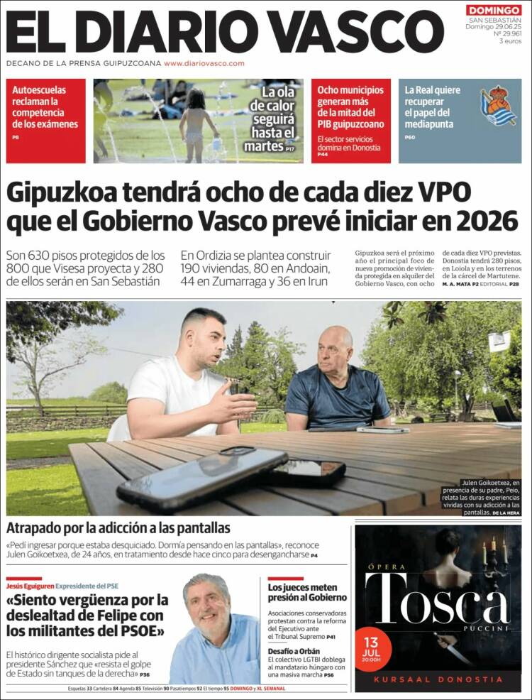 Portada de Diario Vasco (España)