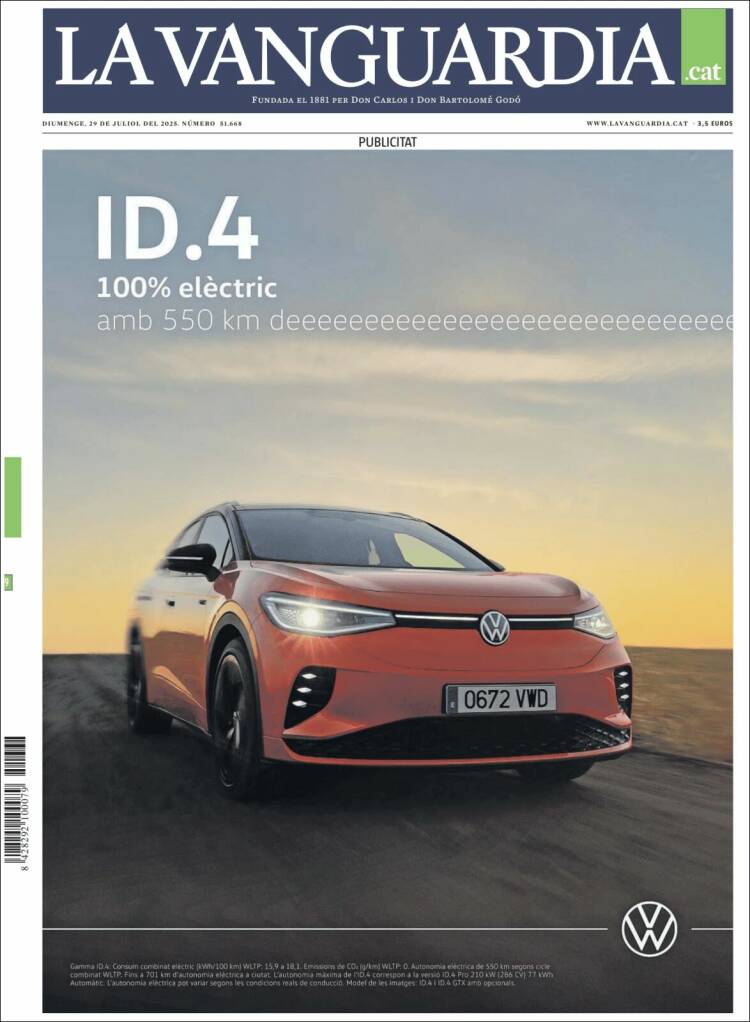 Portada de La Vanguardia (Spain)