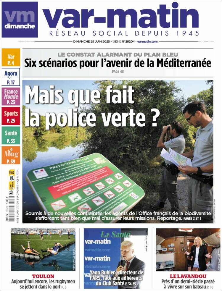 Portada de Var-Matin (Francia)
