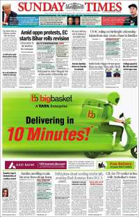 Portada de The Times of India (India)