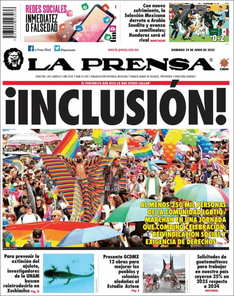 Portada de La Prensa (México)