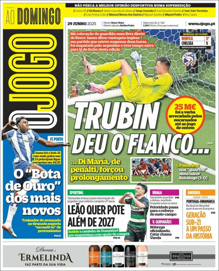 Portada de O Jogo (Portugal)