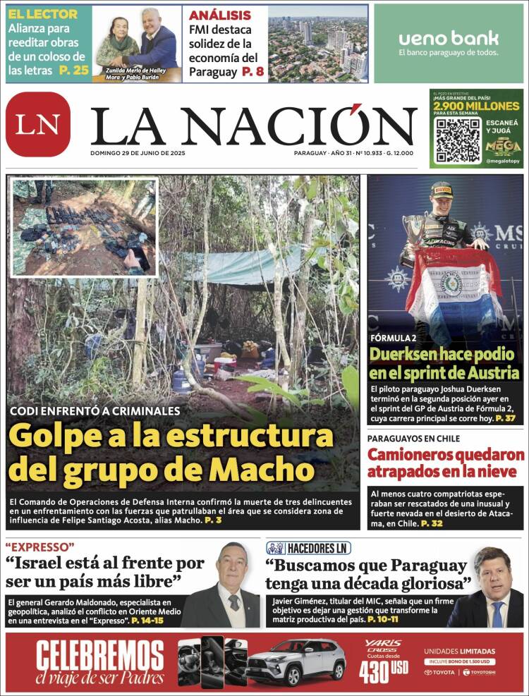 Portada de La Nación (Paraguay)