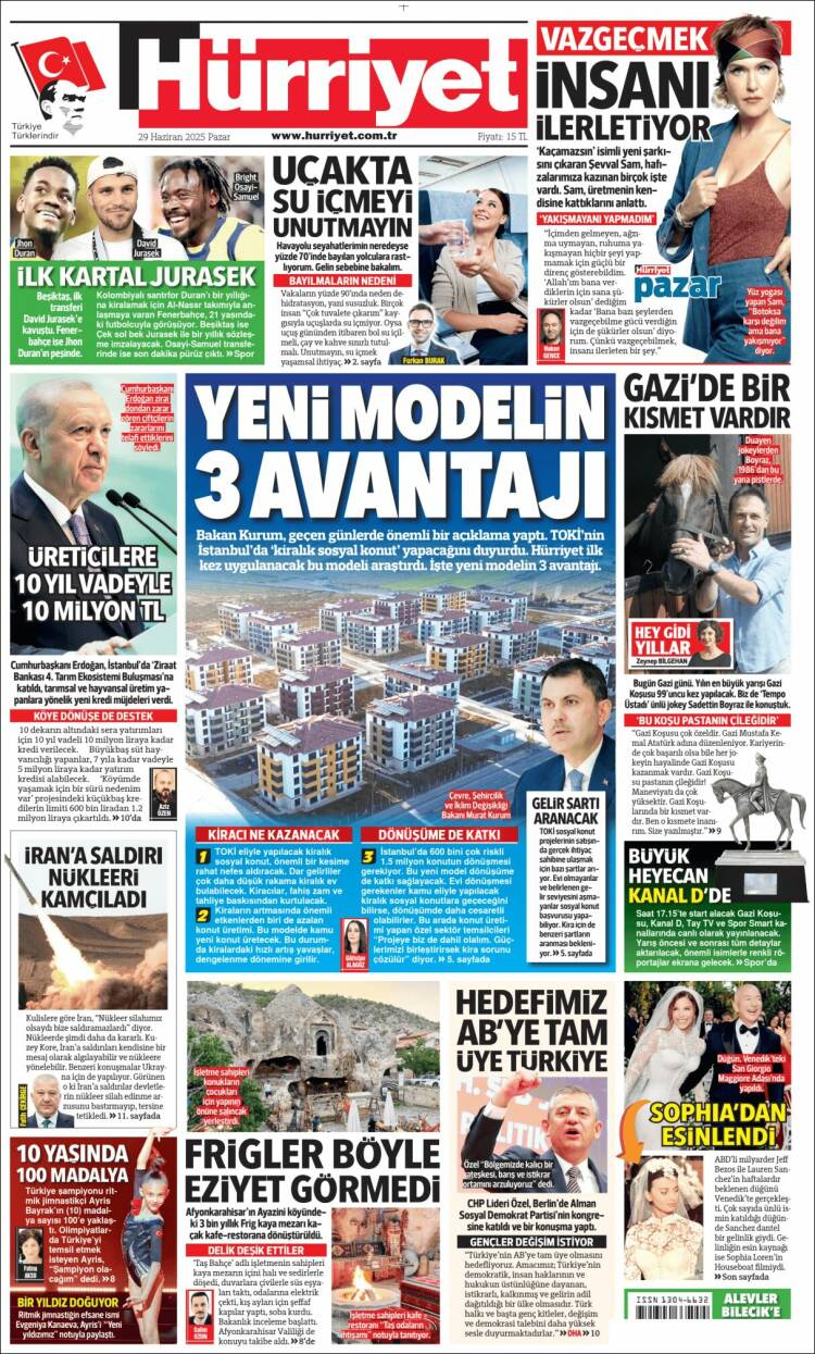 Portada de Hürriyet (Turkey)
