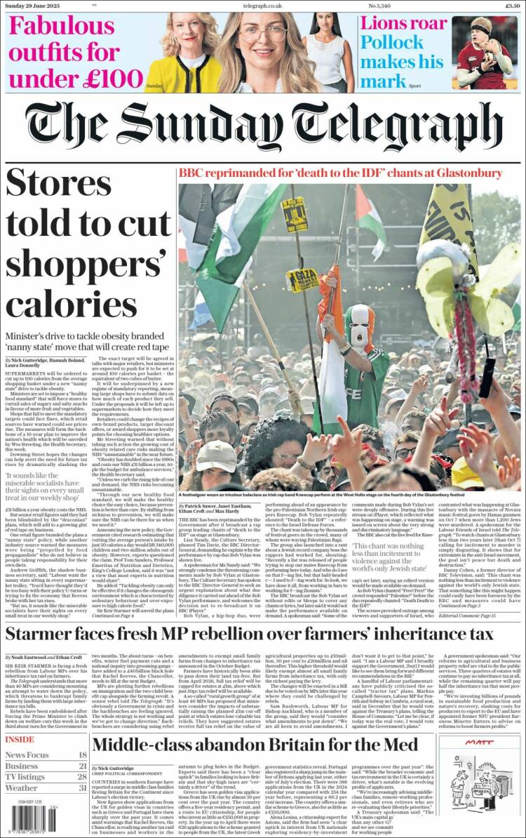 Portada de Daily Telegraph (Reino Unido)