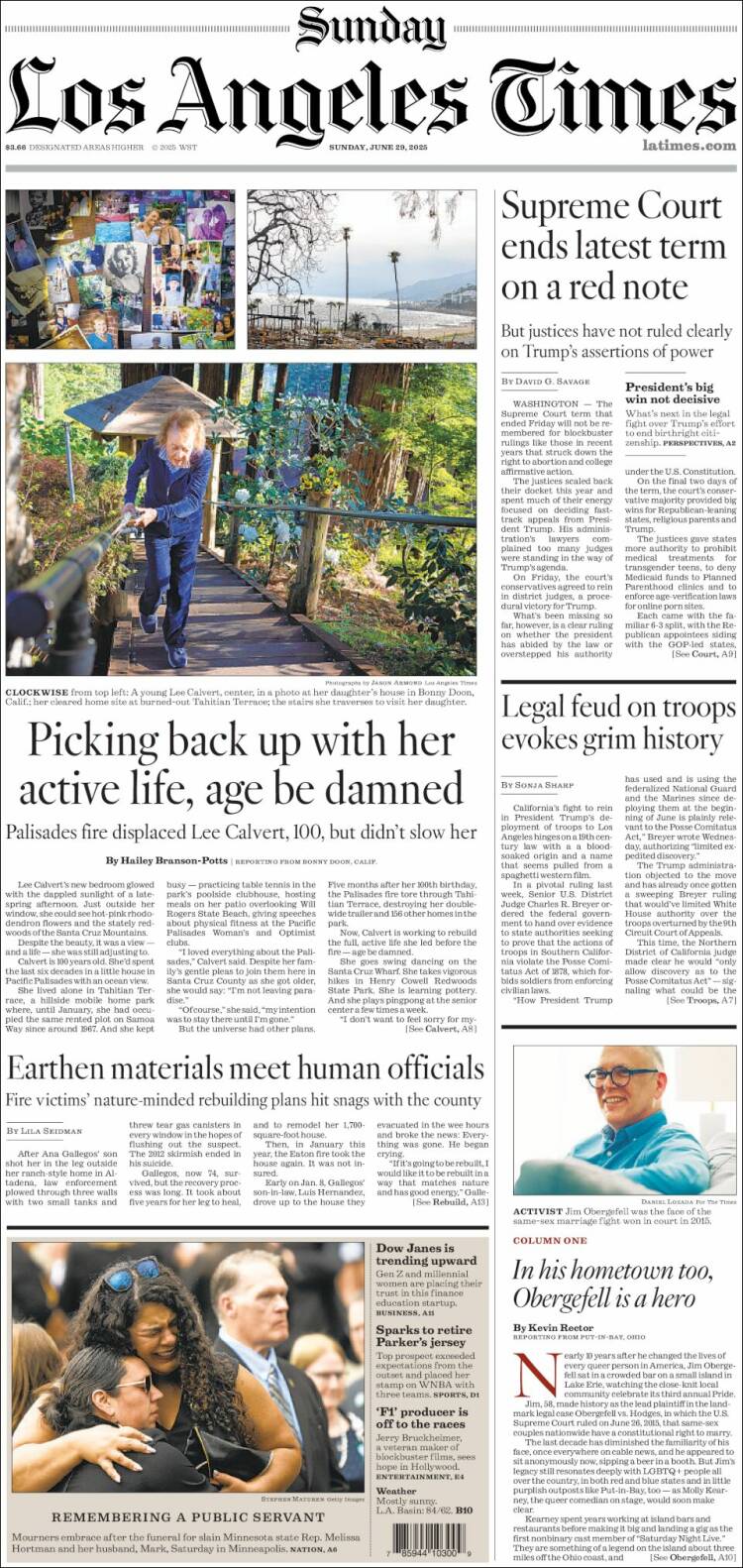 Portada de Los Angeles Times (USA)