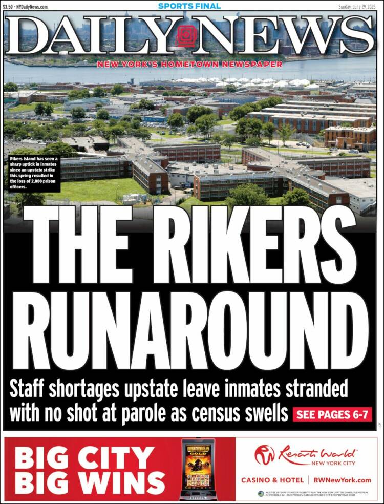 Portada de Daily News - New York (USA)