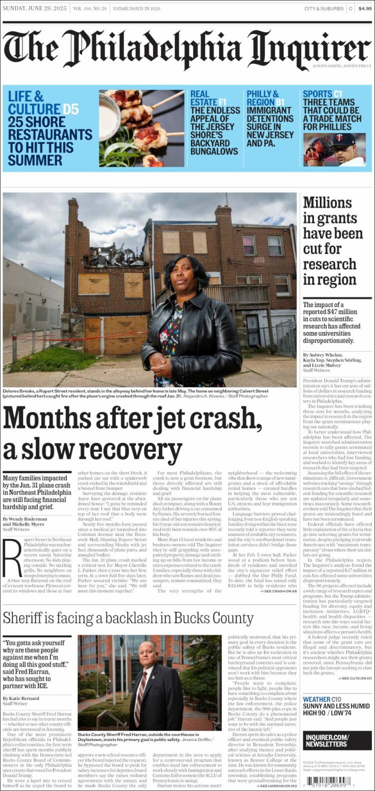 Portada de Philadelphia Inquirer (USA)