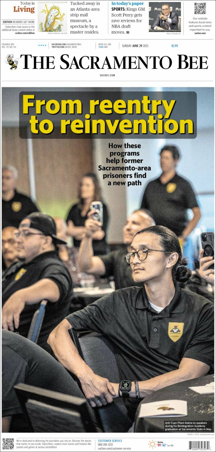 Portada de The Sacramento Bee (USA)