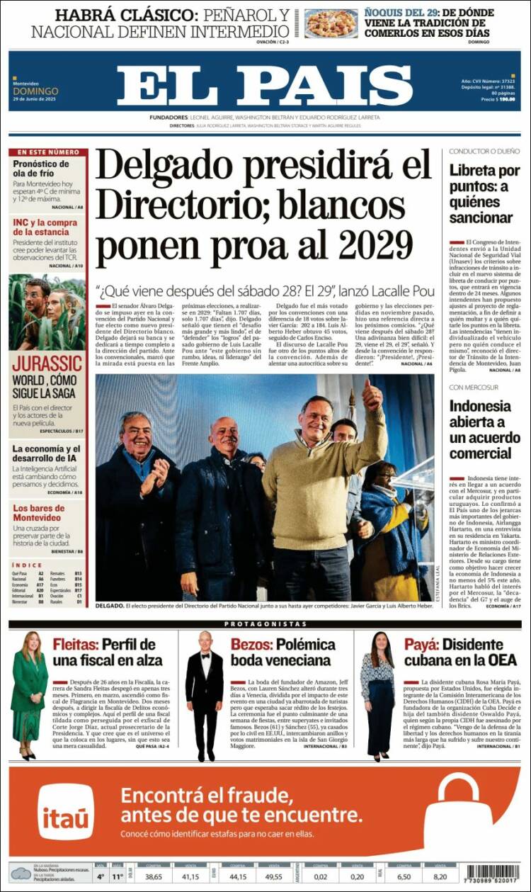 Portada de El País (Uruguay)