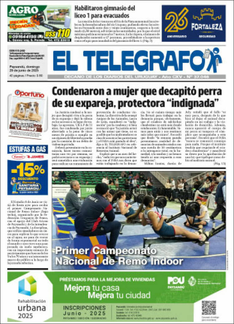 Portada de El Telégrafo (Uruguay)
