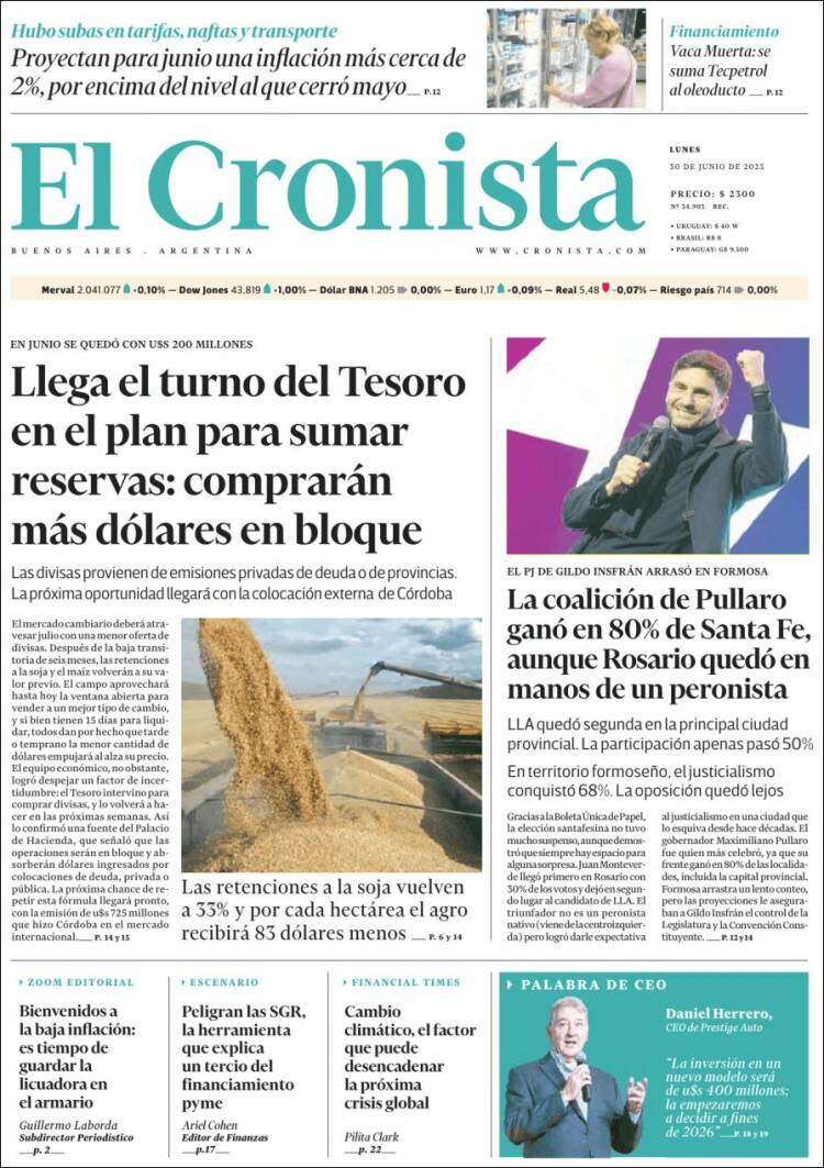 Portada de El Cronista Comercial (Argentina)
