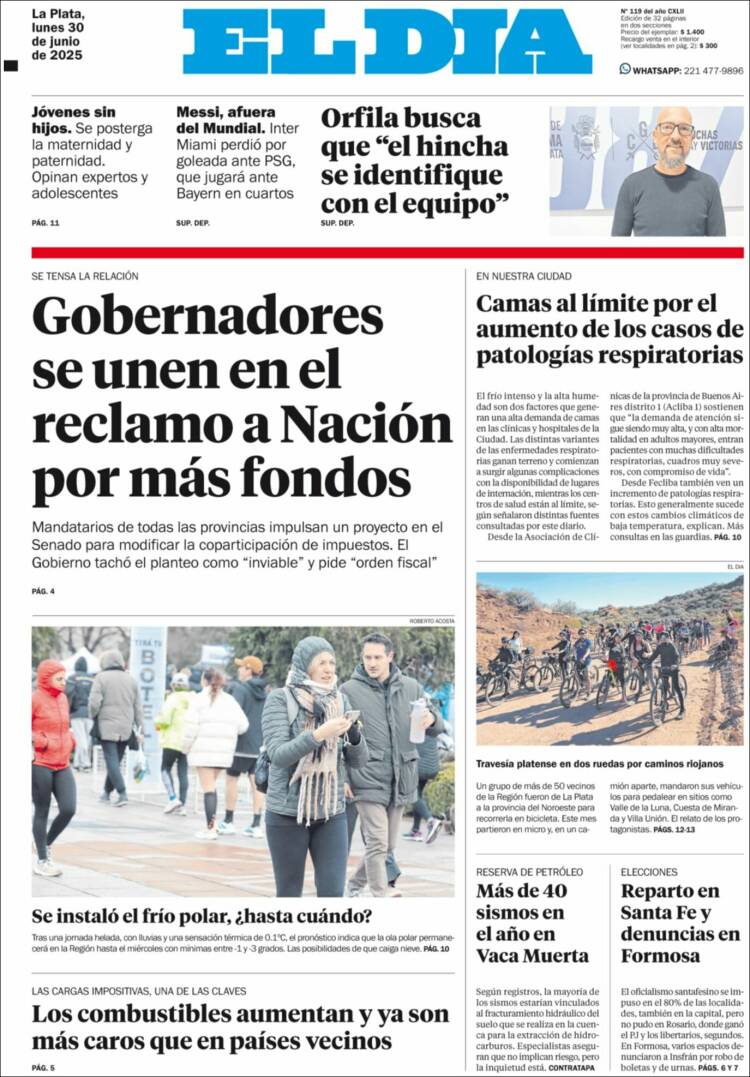 Portada de El Día de la Plata (Argentina)