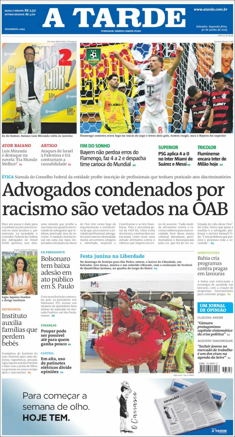 Portada de Diário A Tarde (Brasil)