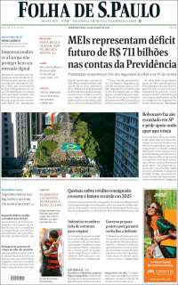 Portada de Folha de São Paulo (Brasil)