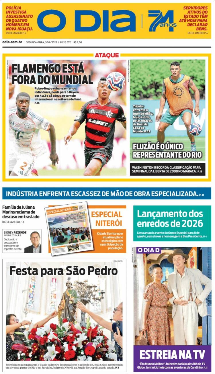 Portada de O Dia (Brasil)