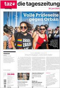 Portada de Die Tageszeitung (Alemania)