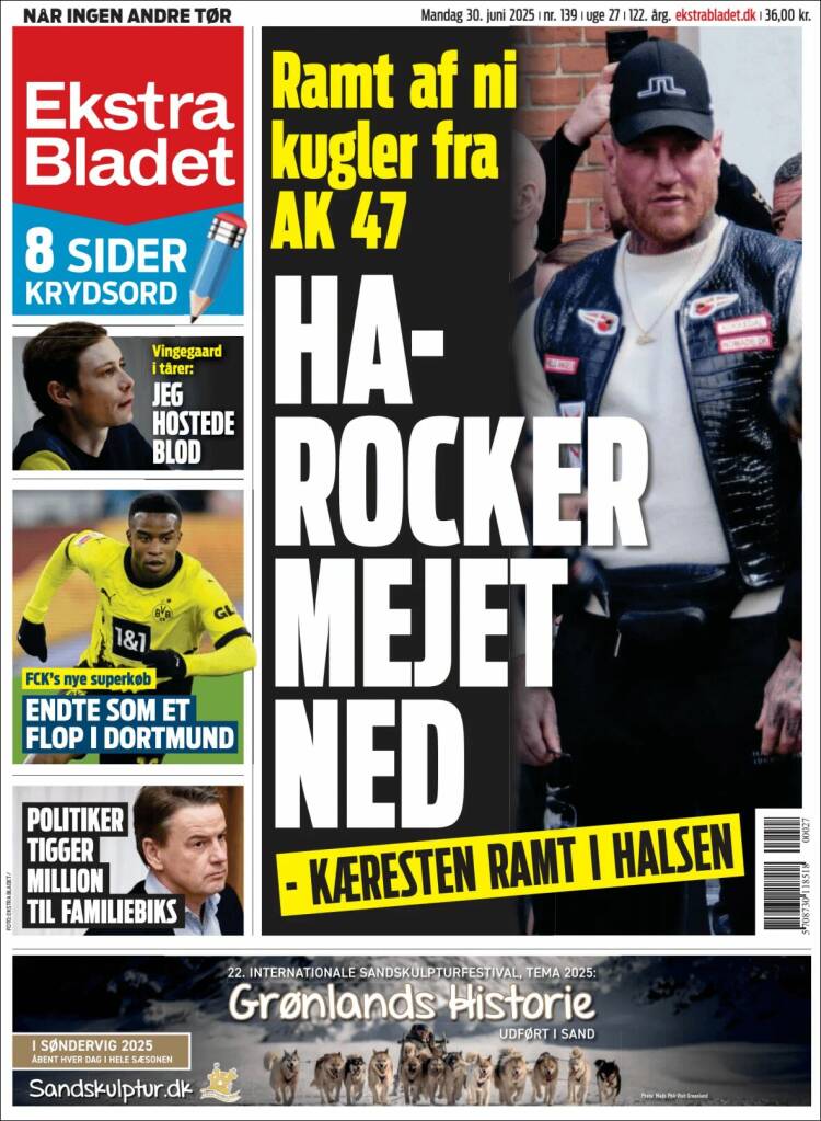 Portada de Ekstra Bladet (Dinamarca)