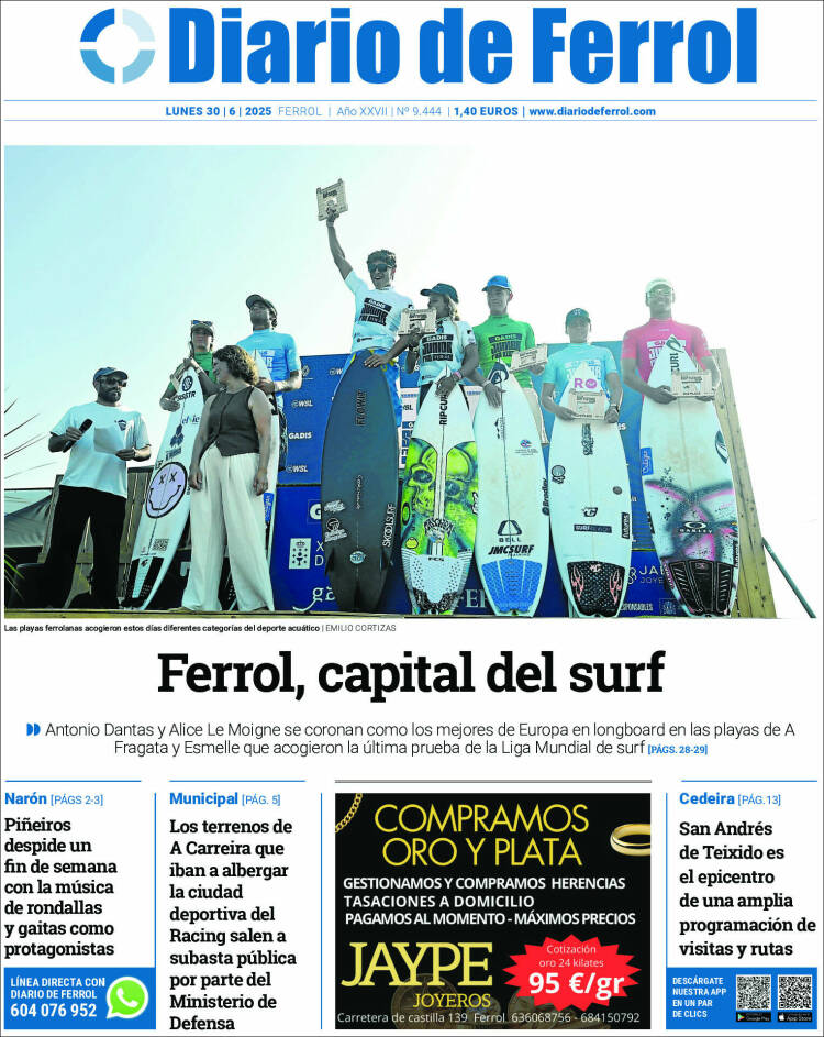 Portada de Diario de Ferrol (España)
