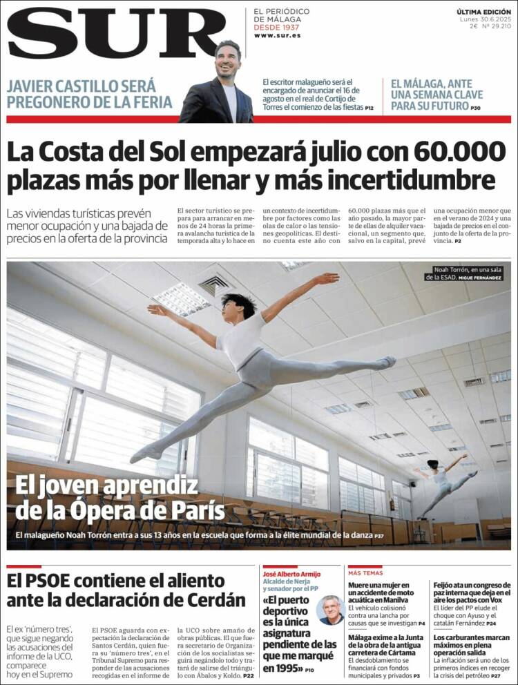 Portada de Diario el Sur (España)