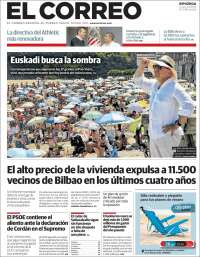 Portada de El Correo - Guipuzcoa (España)