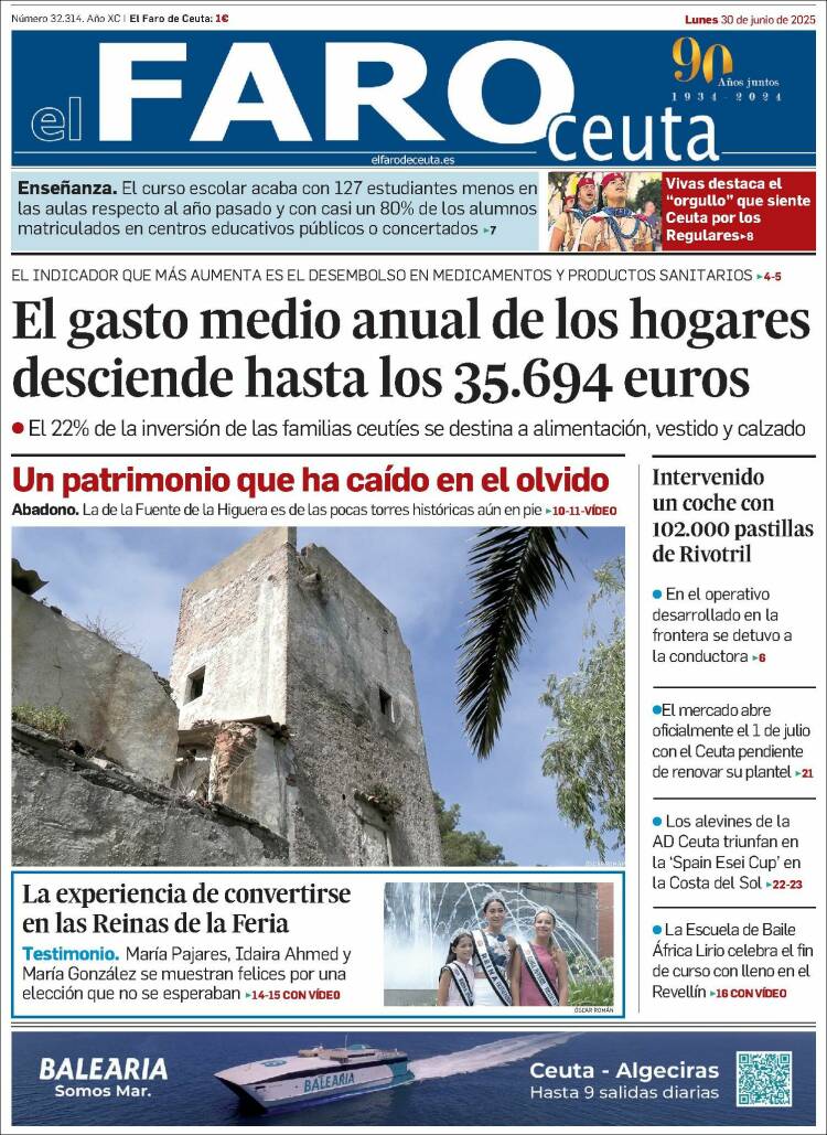 Portada de El Faro de Ceuta (Espagne)