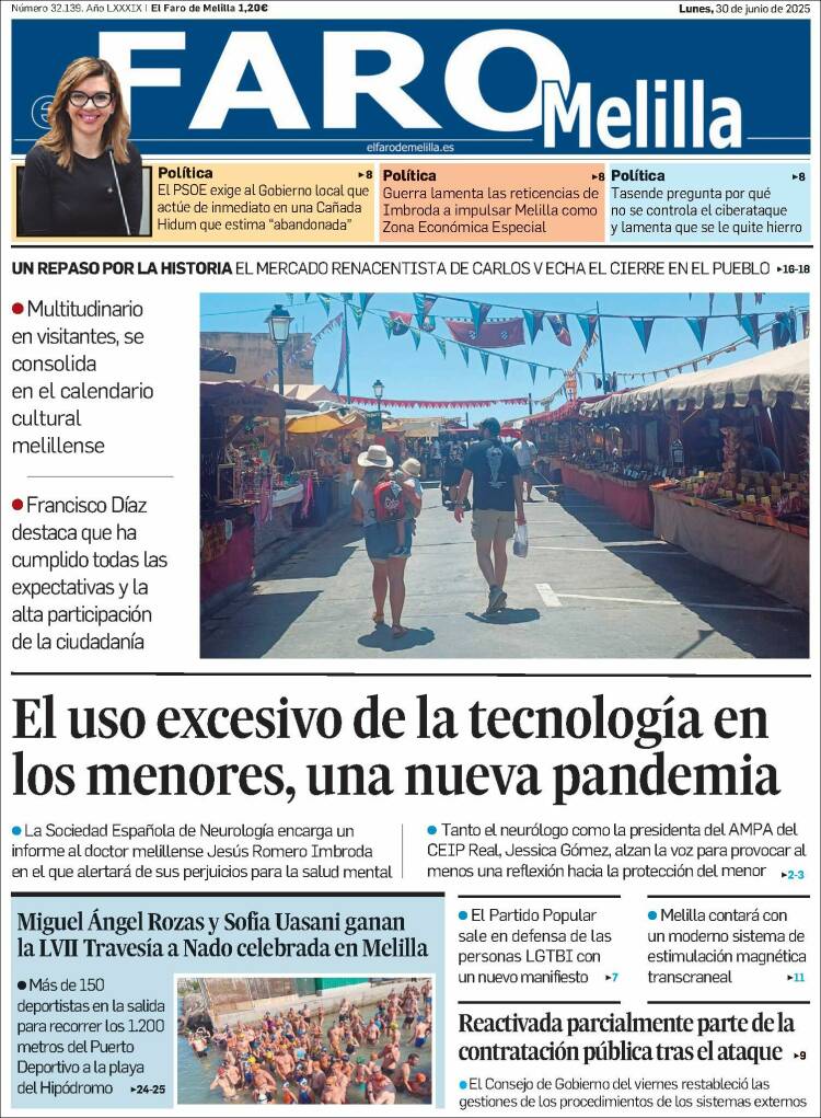 Portada de El Faro de Melilla (Spain)