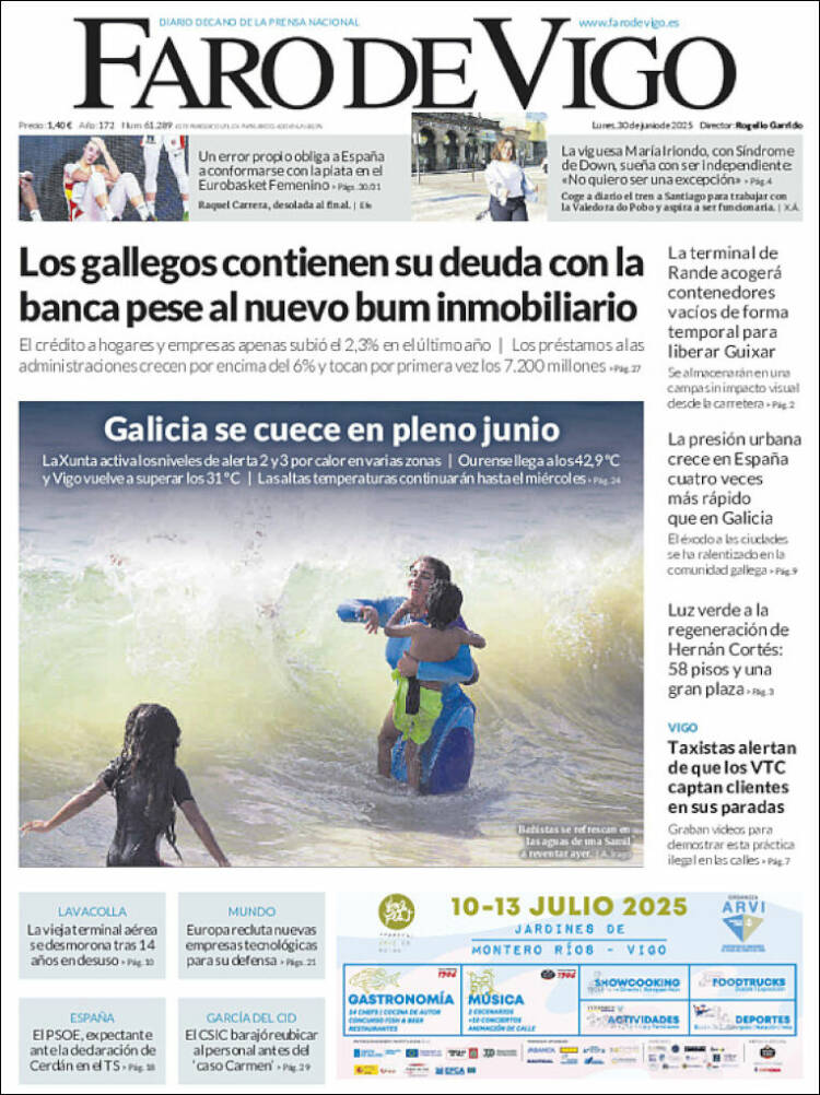Portada de Faro de Vigo (España)