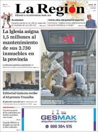 Portada de La Región de Ourense (España)