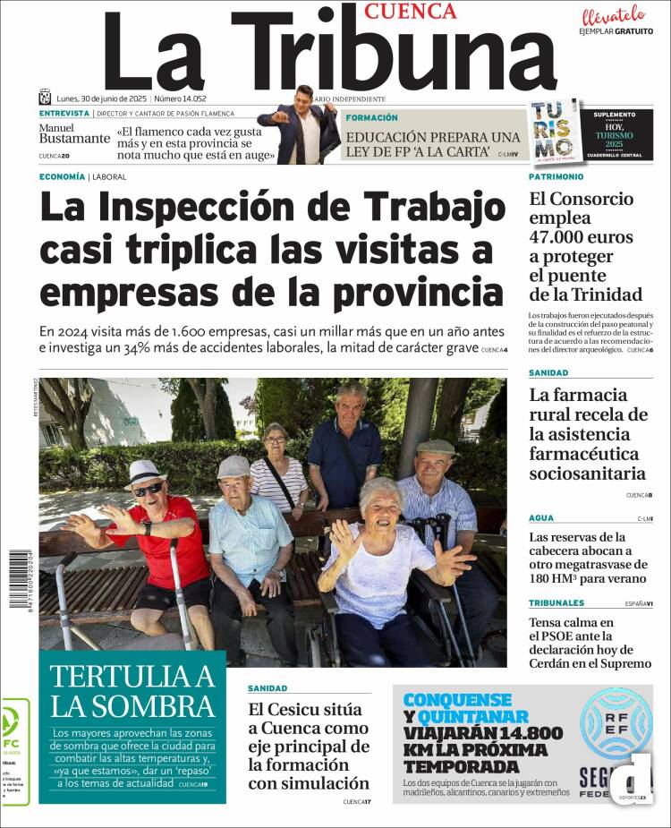 Portada de La Tribuna de Cuenca (España)