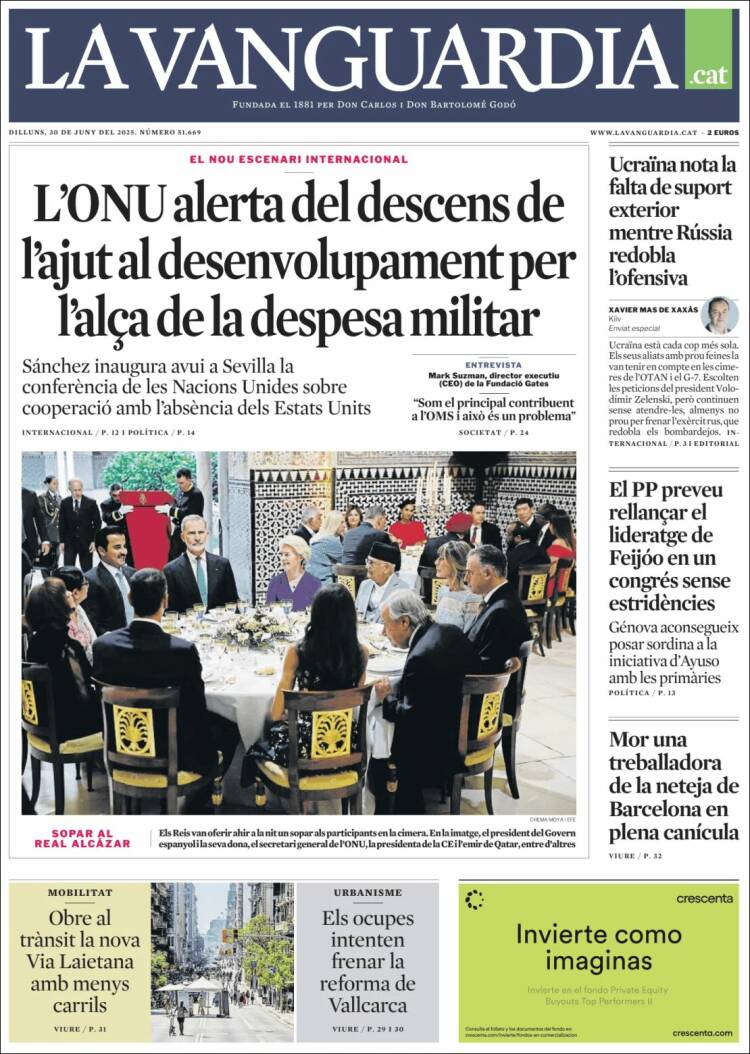 Portada de La Vanguardia (Spain)