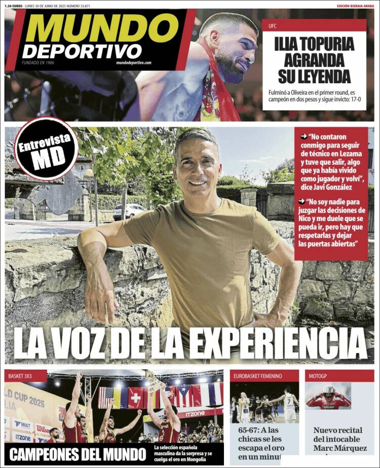 Portada de Mundo Deportivo Bizkaia (España)