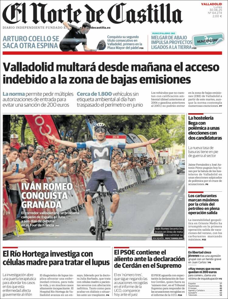 Portada de Norte de Castilla - Valladolid (Spain)