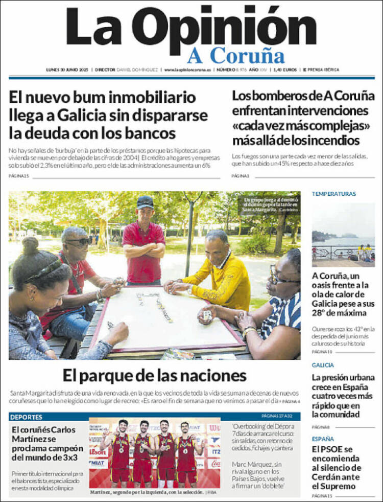 Portada de La Opinión de A Coruña (España)
