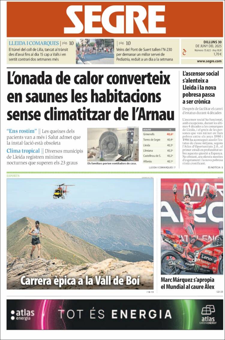 Portada de Segre (España)