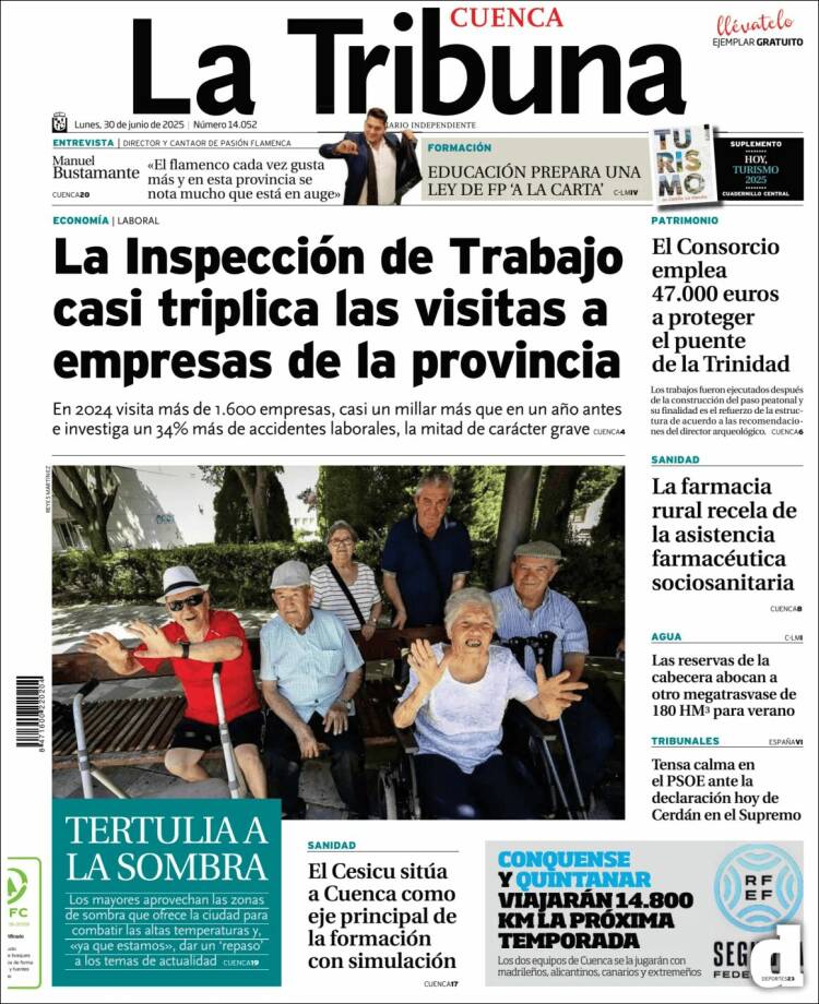 Portada de La Tribuna de Cuenca (España)