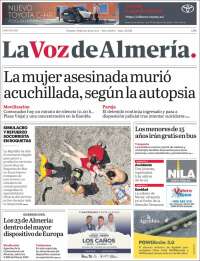 Portada de La Voz de Almería (España)