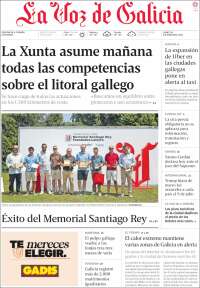 Portada de La Voz de Galicia (España)