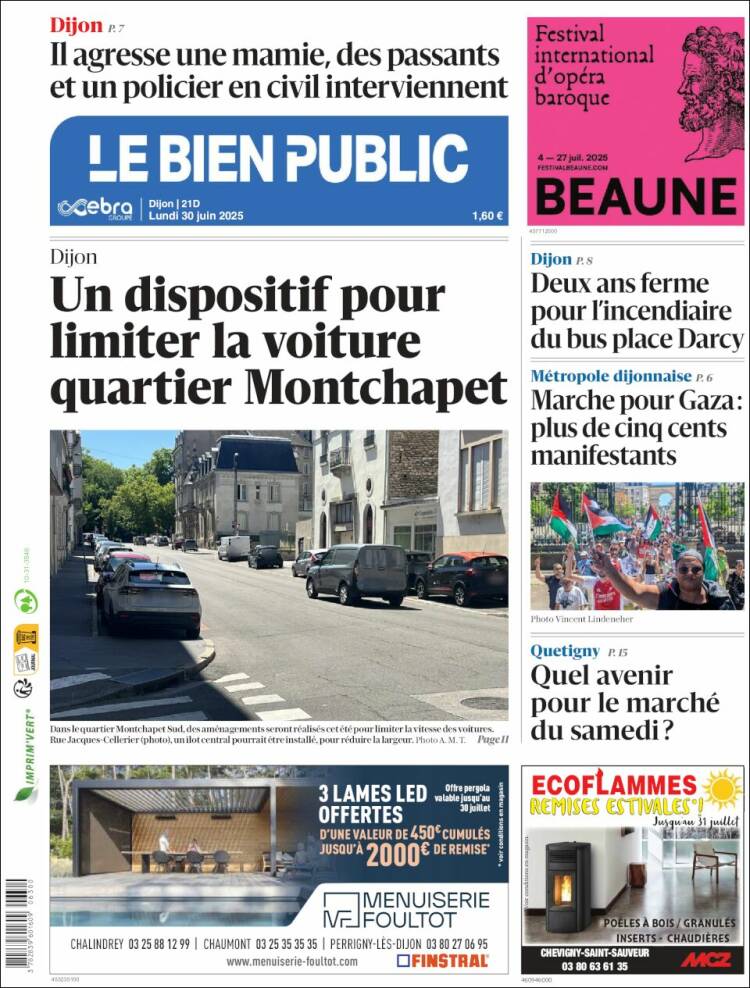 Portada de Le Bien Public (Francia)